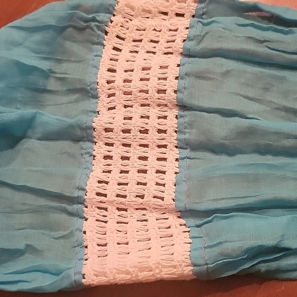 Boho Crochet Metallic Batik Cotton Summer Scarf Sash